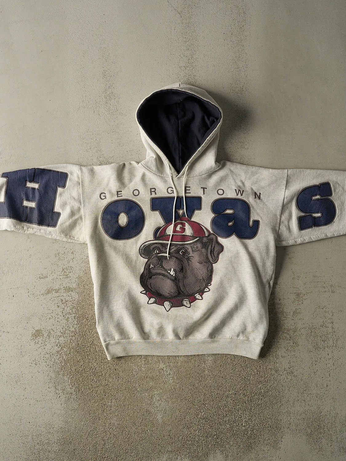 Vintage 90s Heather Grey Georgetown Hoyas Hoodie (M) sold by Rebalance Vintage product image thumbnail 2