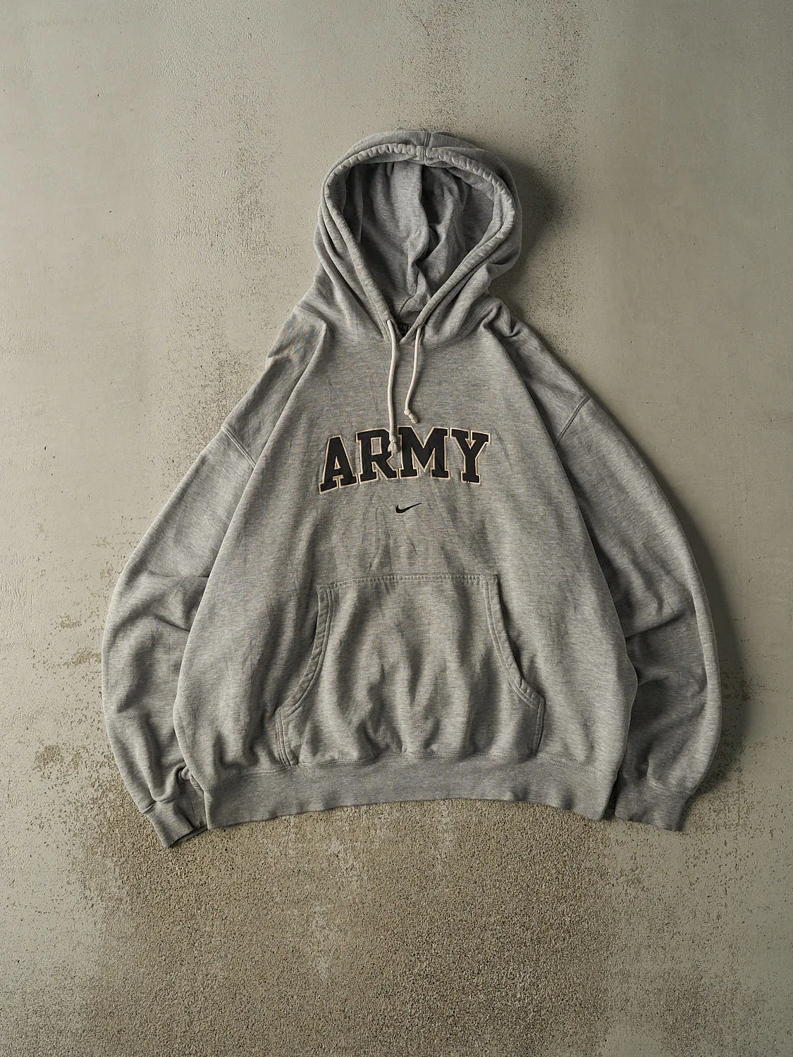 Vintage Y2K Grey Nike Middle Swoosh Army Hoodie (XXL) sold by Rebalance Vintage