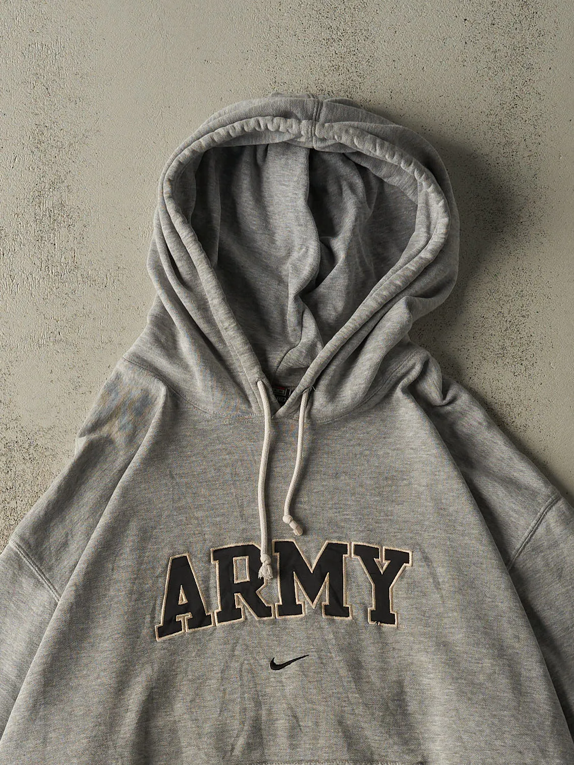 Vintage Y2K Grey Nike Middle Swoosh Army Hoodie (XXL) sold by Rebalance Vintage product image thumbnail 2