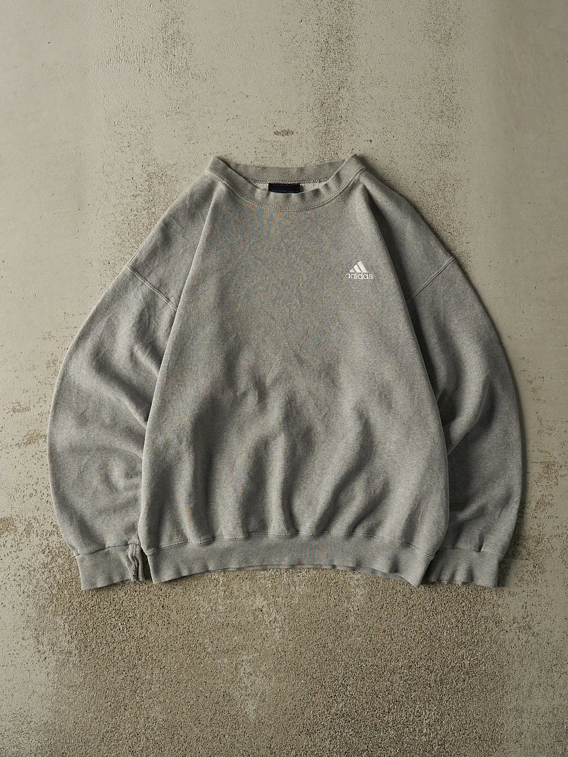 Vintage Y2K Grey Adidas Embroidered Crewneck (S/M) sold by Rebalance Vintage