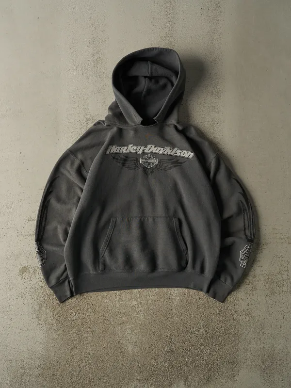 Vintage 03' Charcoal Grey Harley Davidson Skagway Alaska Hoodie (M) made by Rebalance Vintage