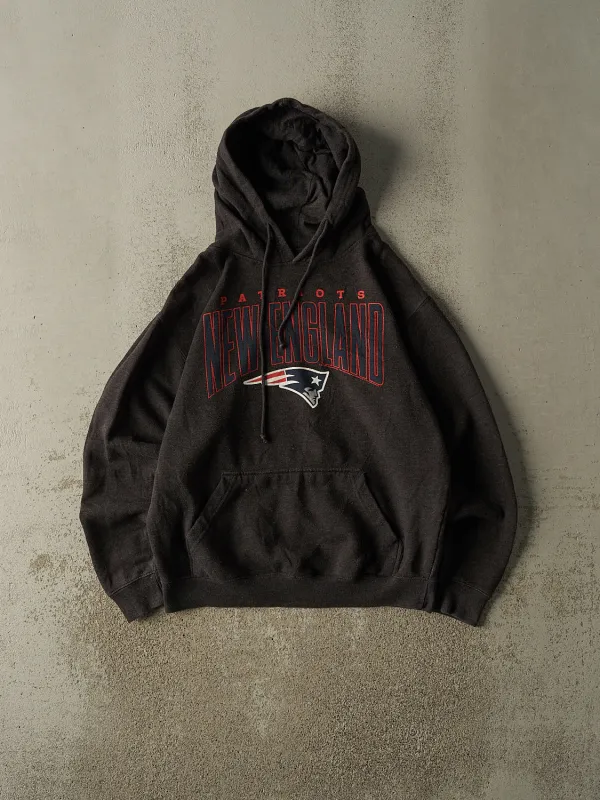 Vintage Y2K Charcoal Grey New England Patriots Hoodie (L) made by Rebalance Vintage