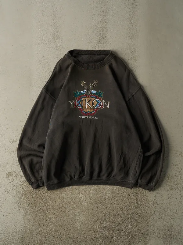 Vintage 90s Faded Black Yukon Crewneck (XXL) sold by Rebalance Vintage