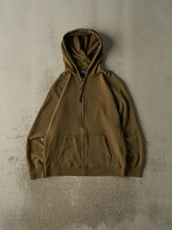 Vintage 90s Green Polo Zip Up Hoodie (L) sold by Rebalance Vintage