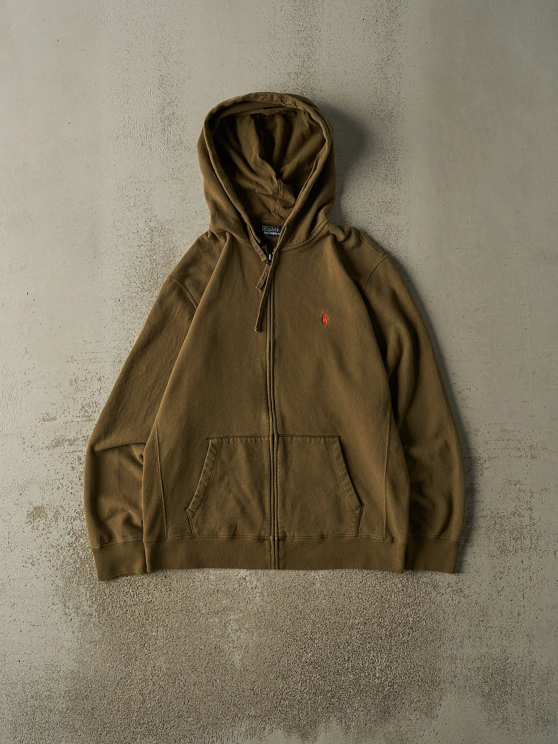 Vintage 90s Green Polo Zip Up Hoodie (L) sold by Rebalance Vintage