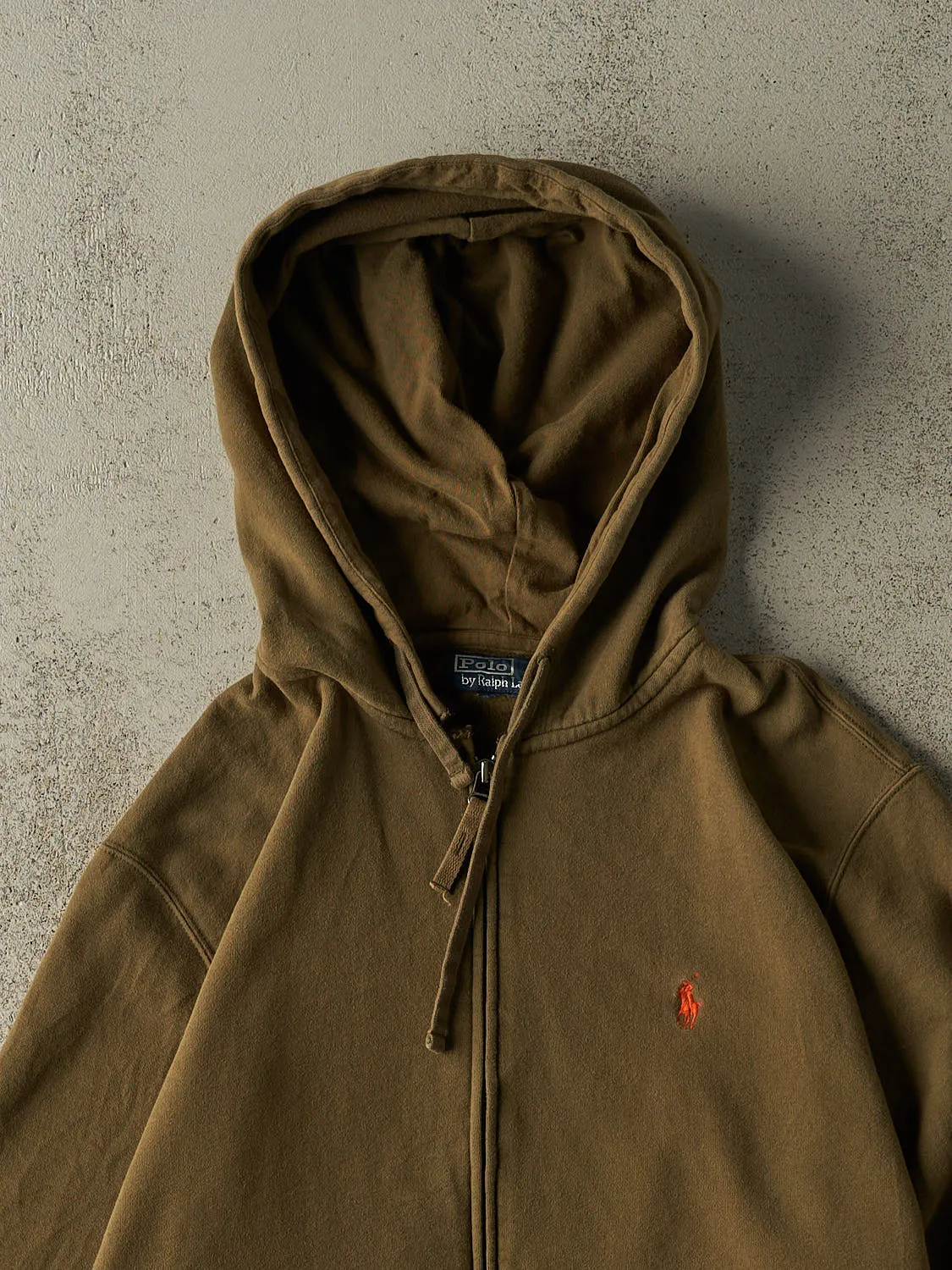 Vintage 90s Green Polo Zip Up Hoodie (L) sold by Rebalance Vintage product image thumbnail 2