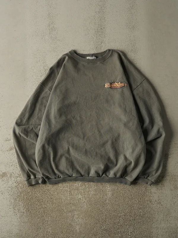 Vintage 90s Washed Green Sun Valley Idaho Embroidered Crewneck (XL) sold by Rebalance Vintage
