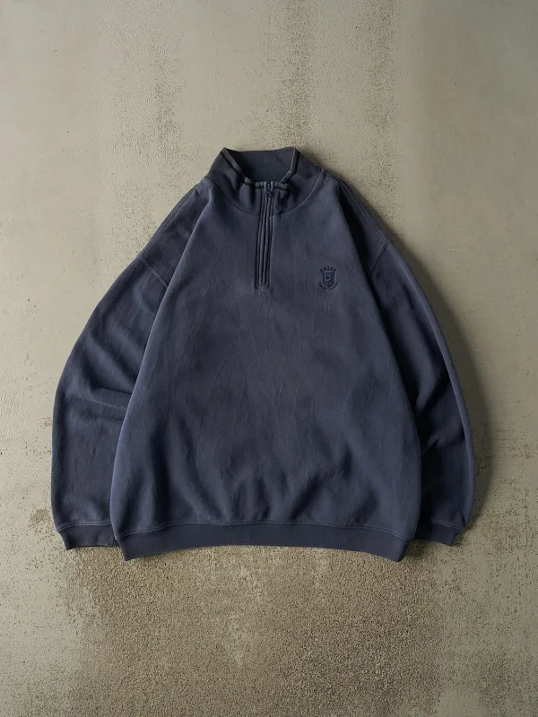Vintage 90s Navy Blue Chaps Quarter Zip Sweater (XXL) sold by Rebalance Vintage