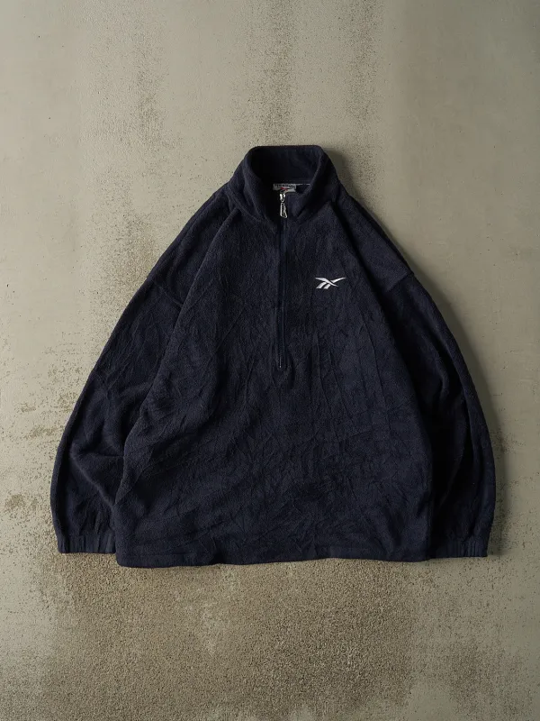 Vintage 90s Navy Blue Reebok Quarter Zip Fleece (XL/XXL) sold by Rebalance Vintage