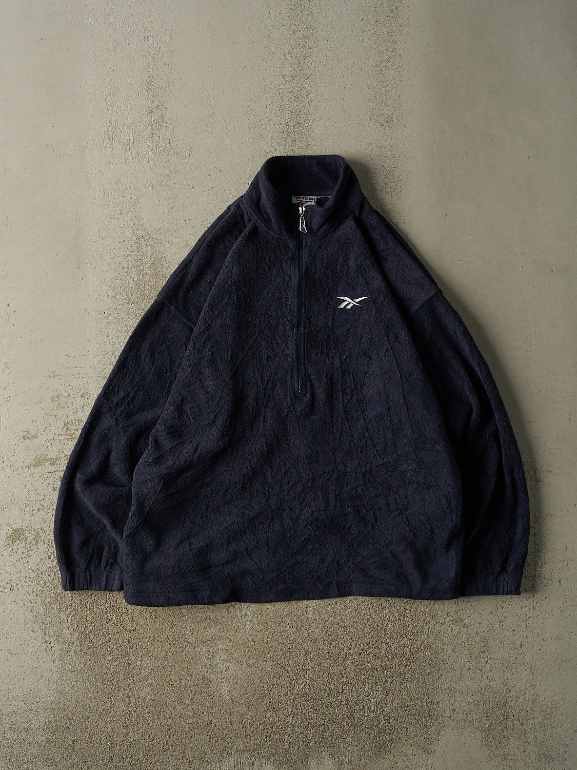 Vintage 90s Navy Blue Reebok Quarter Zip Fleece (XL/XXL) sold by Rebalance Vintage