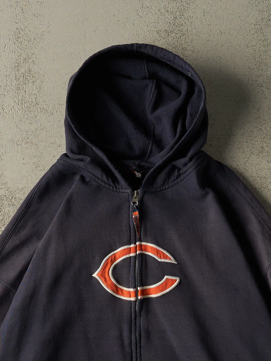 Vintage Y2K Navy Blue Chicago Bears Zip Up Hoodie (XXL) sold by Rebalance Vintage product image thumbnail 2