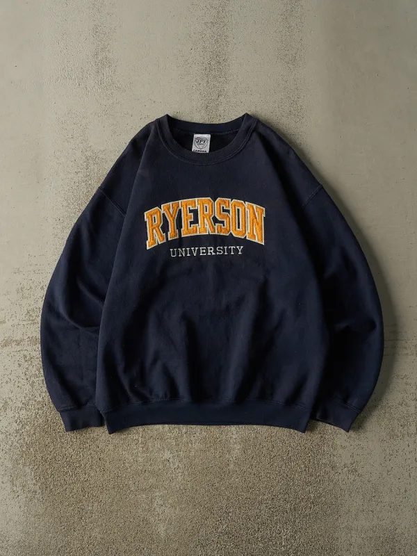 Vintage Y2K Navy Blue Ryerson University Embroidered Crewneck (M/L) sold by Rebalance Vintage