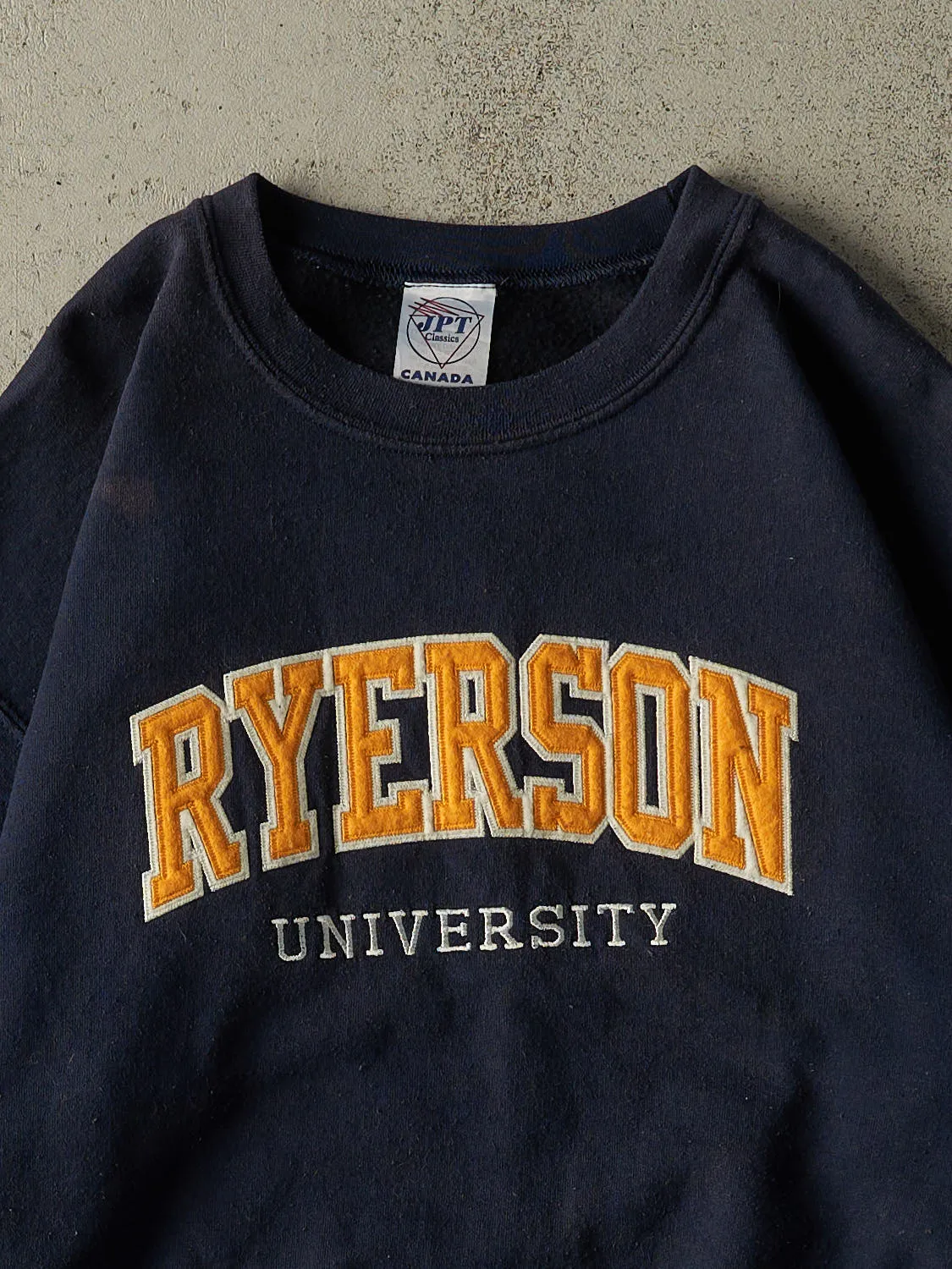 Vintage Y2K Navy Blue Ryerson University Embroidered Crewneck (M/L) sold by Rebalance Vintage product image thumbnail 2