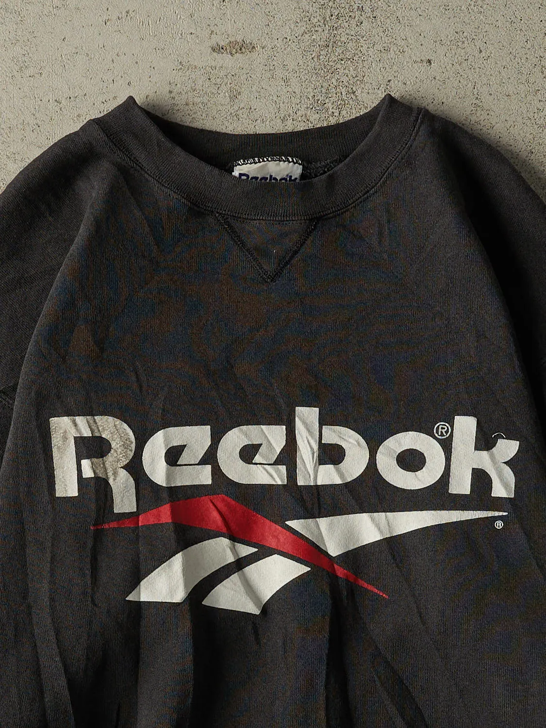 Vintage 90s Faded Black Reebok Crewneck (S/M) sold by Rebalance Vintage product image thumbnail 2