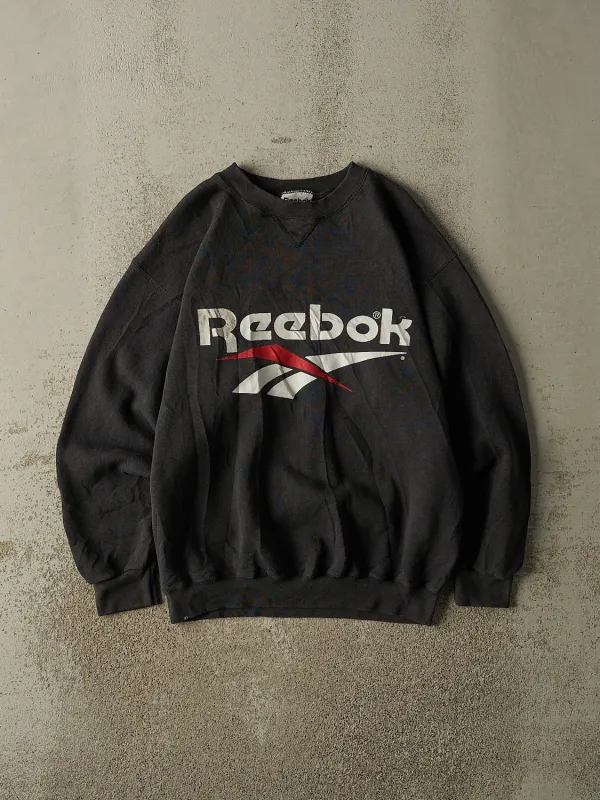 Vintage 90s Faded Black Reebok Crewneck (S/M) sold by Rebalance Vintage
