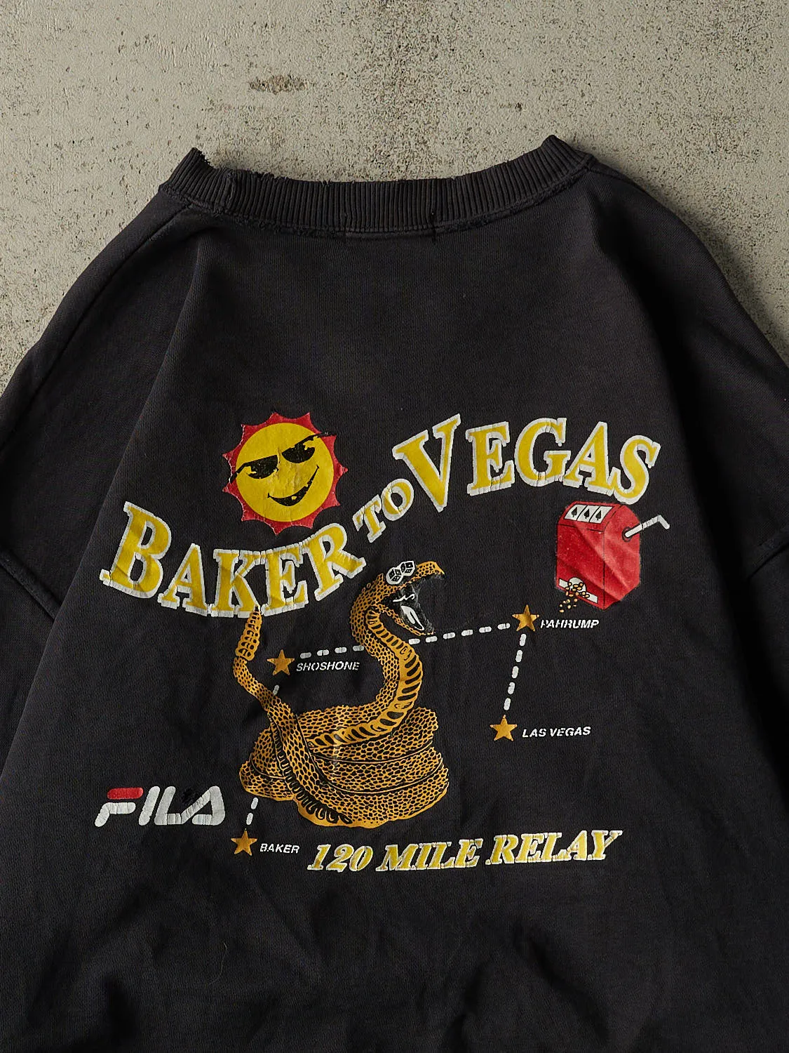 Vintage 90s Black Fila Challenge Cup Relay Crewneck (XL) sold by Rebalance Vintage product image thumbnail 4