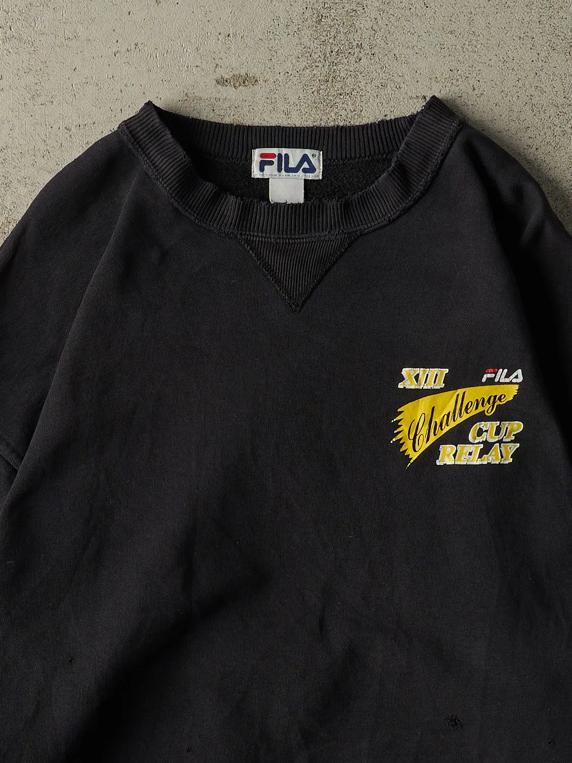 Vintage 90s Black Fila Challenge Cup Relay Crewneck (XL) sold by Rebalance Vintage product image thumbnail 3
