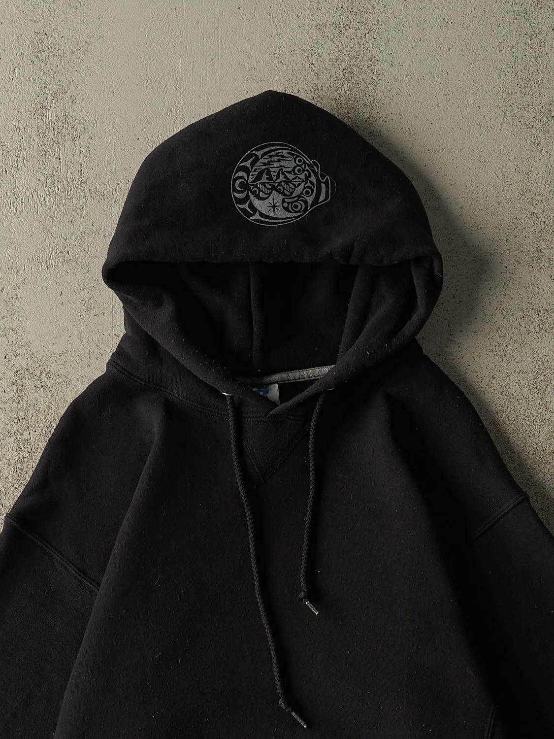 Vintage Y2K Black Russell Athletic Blank Hoodie (M) sold by Rebalance Vintage product image thumbnail 4