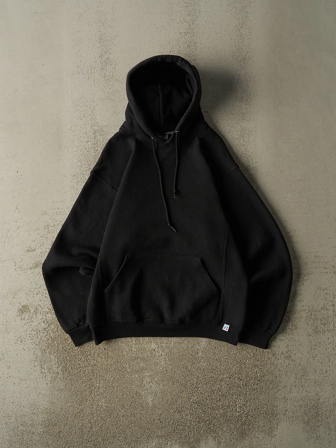Vintage Y2K Black Russell Athletic Blank Hoodie (M) sold by Rebalance Vintage
