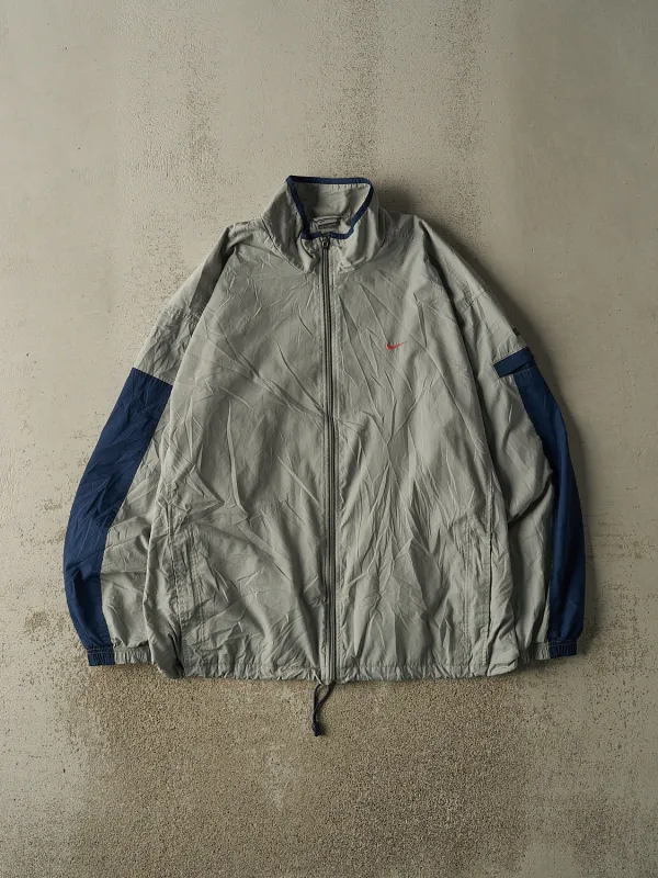 Vintage Y2K Grey & Navy Nike Windbreaker Jacket (XL/XXL) sold by Rebalance Vintage