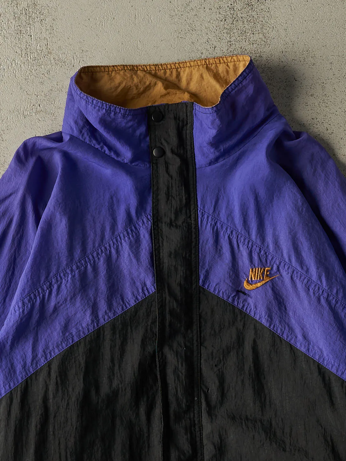 Vintage 90s Purple, Black & Gold Nike Windbreaker Jacket (XL) sold by Rebalance Vintage product image thumbnail 2