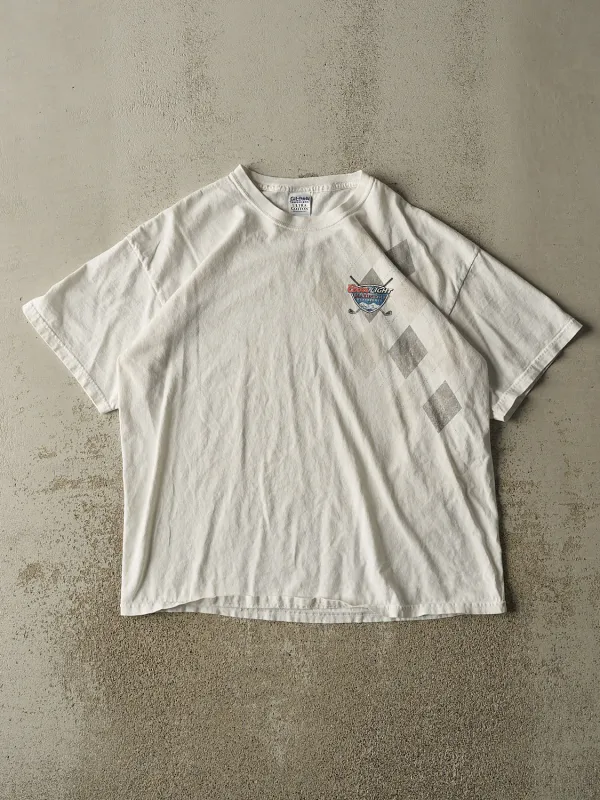 Vintage Y2K White Coors Light Golf Tee (L/XL) made by Rebalance Vintage