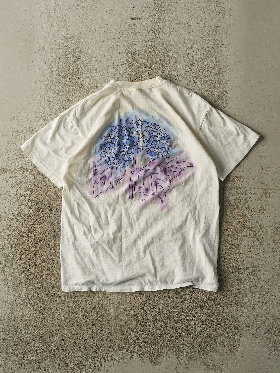 Vintage 80s White Floral Tee (S/M) sold by Rebalance Vintage product image thumbnail 2