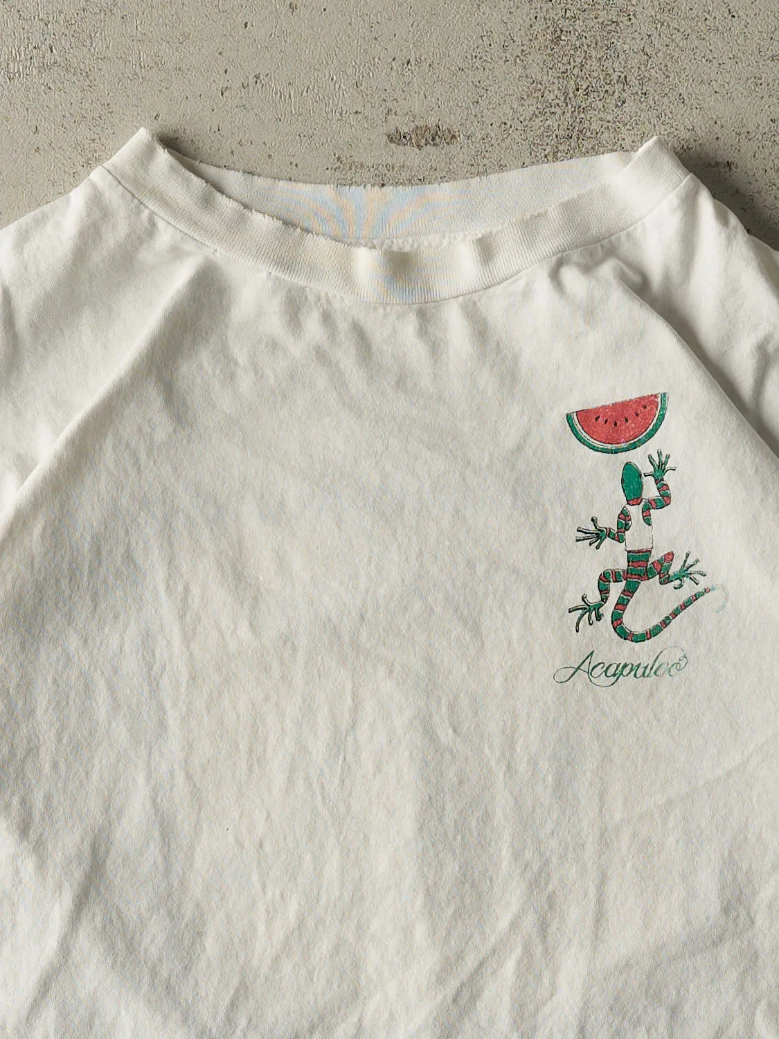 Vintage 90s White Acapulco Tee (S/M) sold by Rebalance Vintage product image thumbnail 3