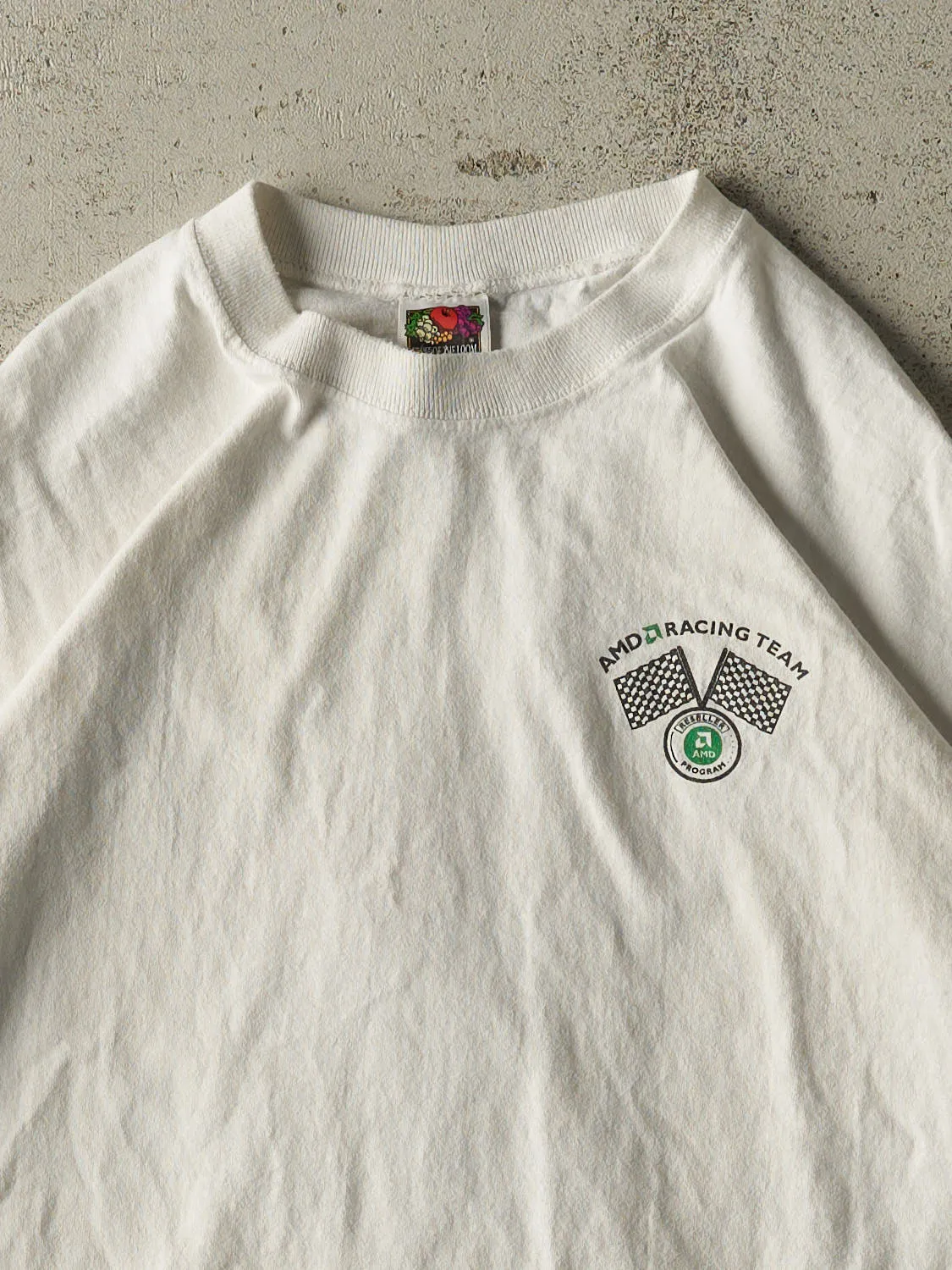 Vintage 90s White AMD Racing Team Tee (L/XL) sold by Rebalance Vintage product image thumbnail 3