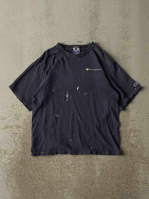 Vintage 90s Navy Blue Champion Tee (S/M) sold by Rebalance Vintage