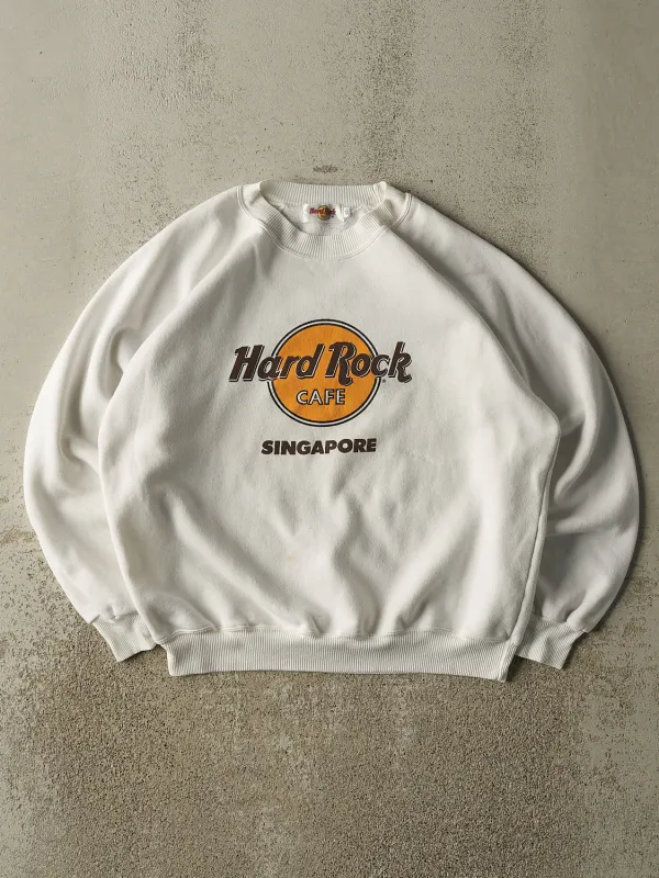 Vintage 90s White Hard Rock Cafe Singapore Crewneck (M/L) sold by Rebalance Vintage