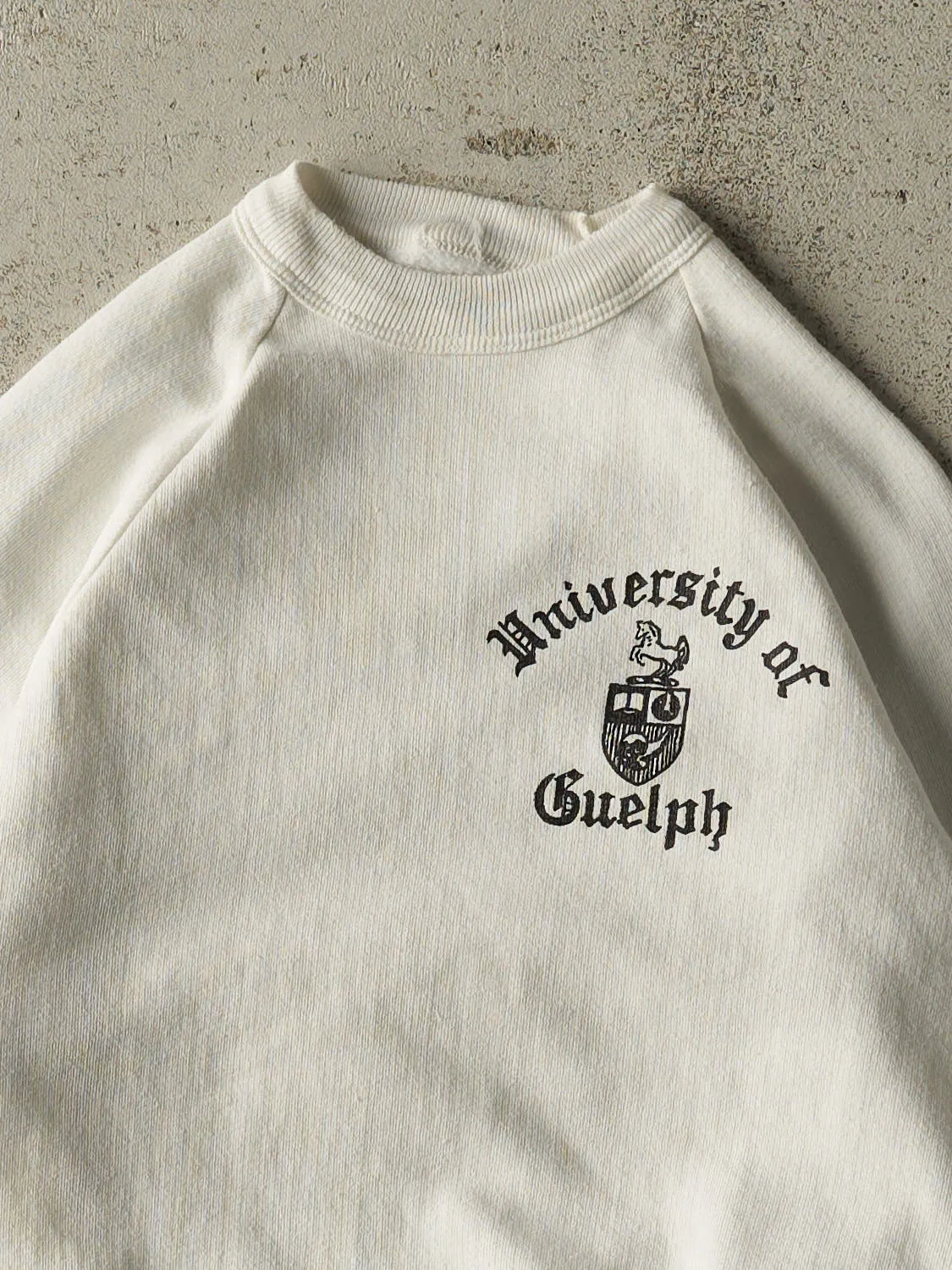 Vintage 80s White University of Guelph Crewneck (XXS/XS) sold by Rebalance Vintage product image thumbnail 2
