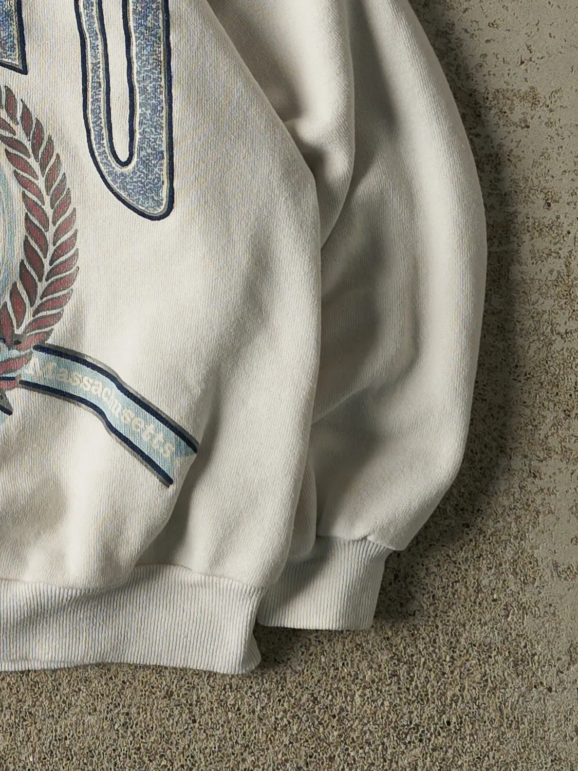 Vintage 80s White Boston University Alumni Crewneck (XXS/XS) sold by Rebalance Vintage product image thumbnail 4