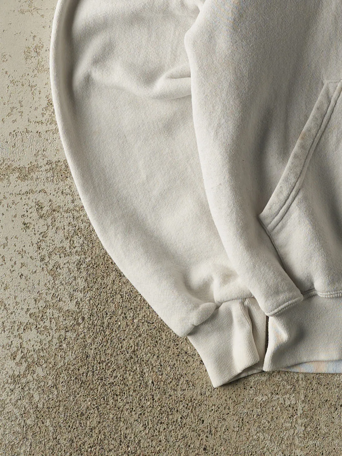 Vintage 90s White Russell Athletic Blank Zip Up Hoodie (S/M) sold by Rebalance Vintage product image thumbnail 3