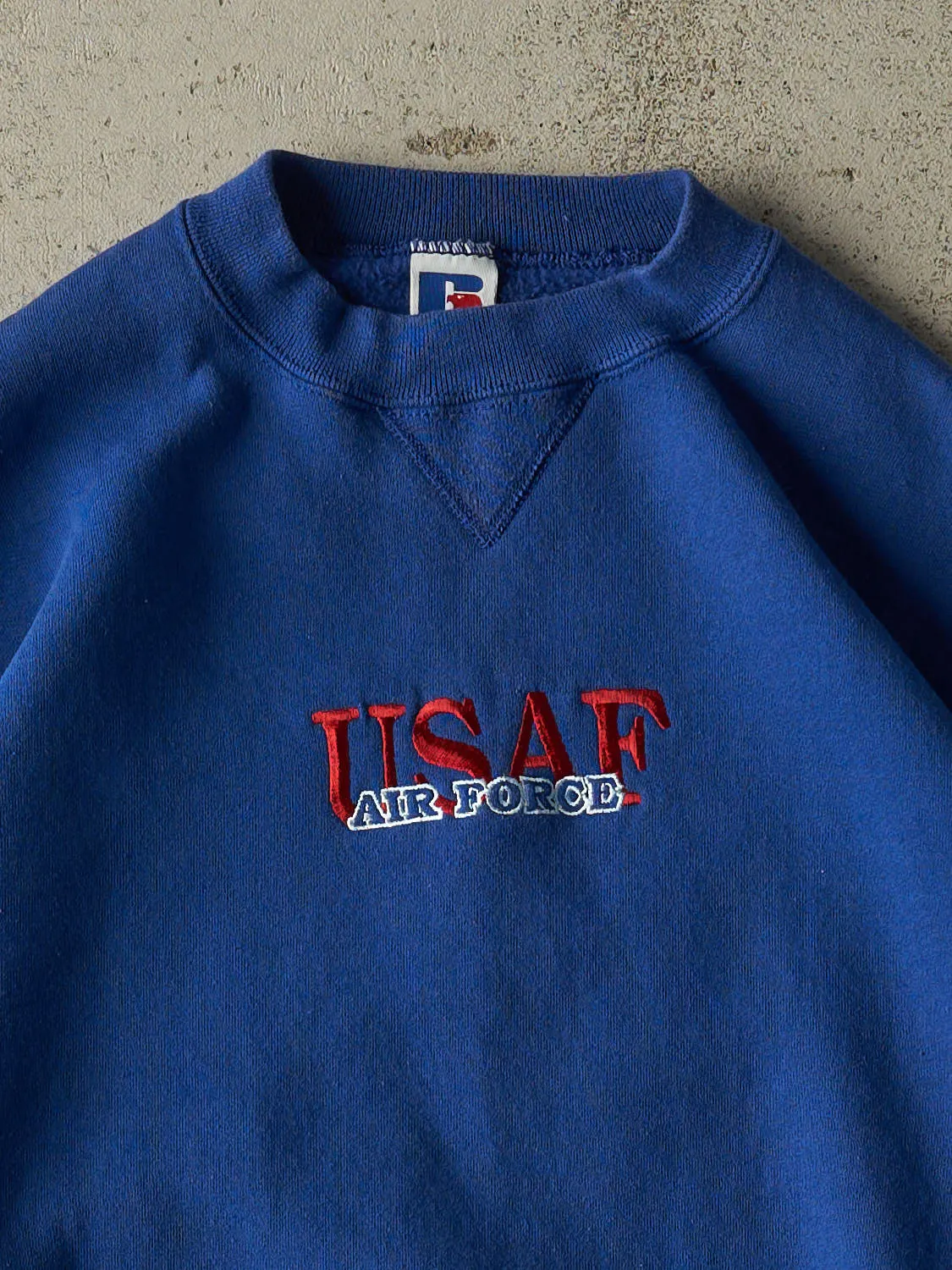 Vintage 90s Blue Russell Athletic USAF Air Force Crewneck (L/XL) sold by Rebalance Vintage product image thumbnail 2