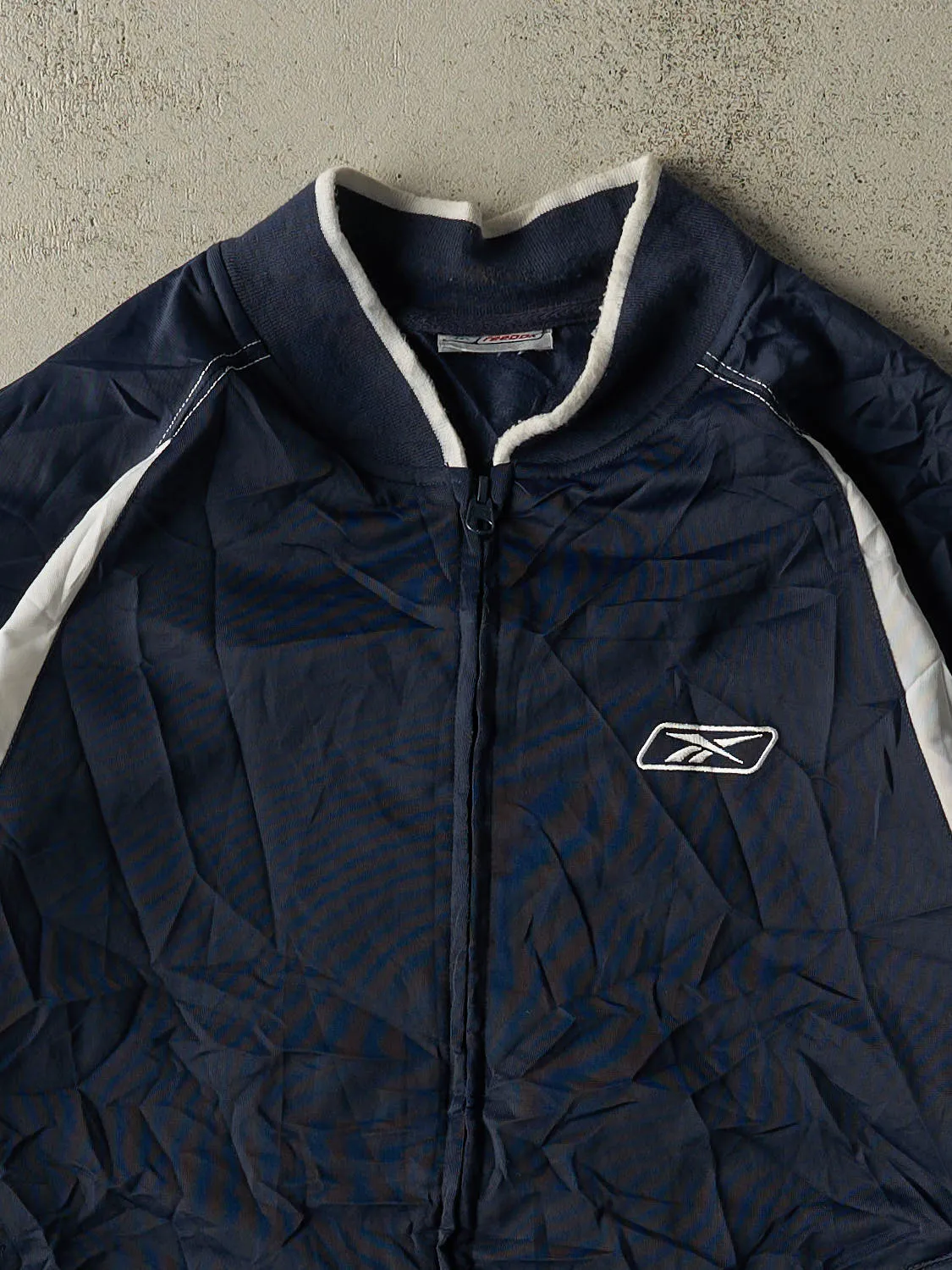 Vintage 90s Navy Blue Reebok Zip Up Lightweight Track Jacket (XL/XXL) sold by Rebalance Vintage product image thumbnail 2