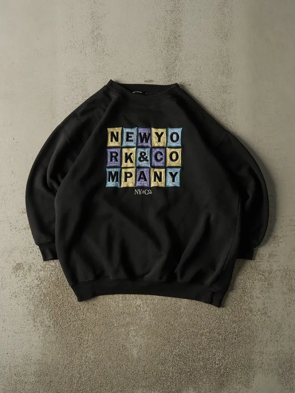Vintage Y2K Black New York & Co Embroidered Crewneck (XXL) sold by Rebalance Vintage