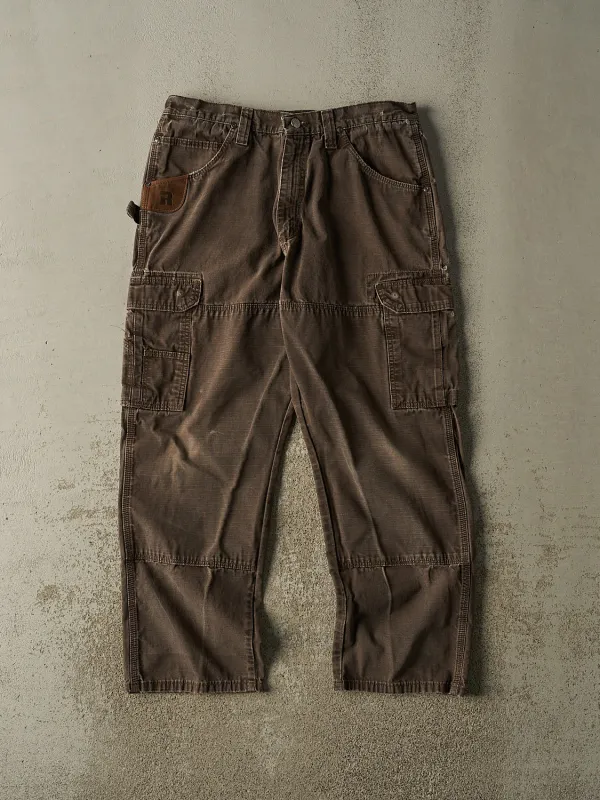 Vintage 90s Brown Wrangler Riggs Double Knee Carpenter Pants (35x29.5) sold by Rebalance Vintage