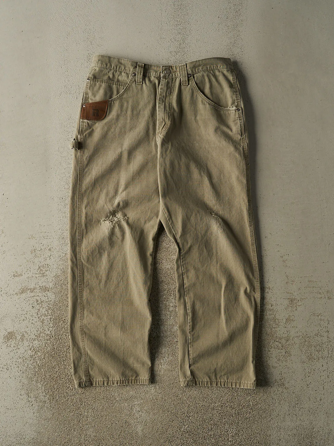 Vintage 90s Beige Wrangler Riggs Carpenter Work Pants (34x28.5) sold by Rebalance Vintage
