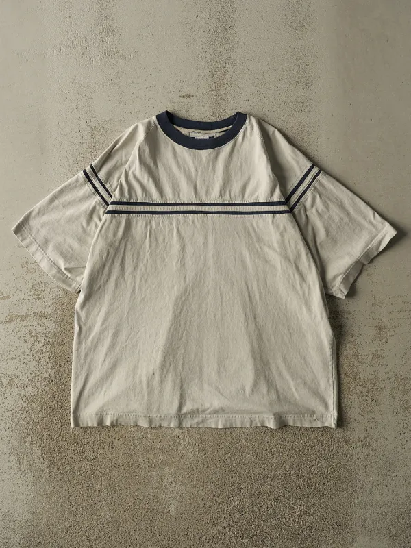 Vintage 90s Beige Point Zero Striped Tee (L/XL) sold by Rebalance Vintage
