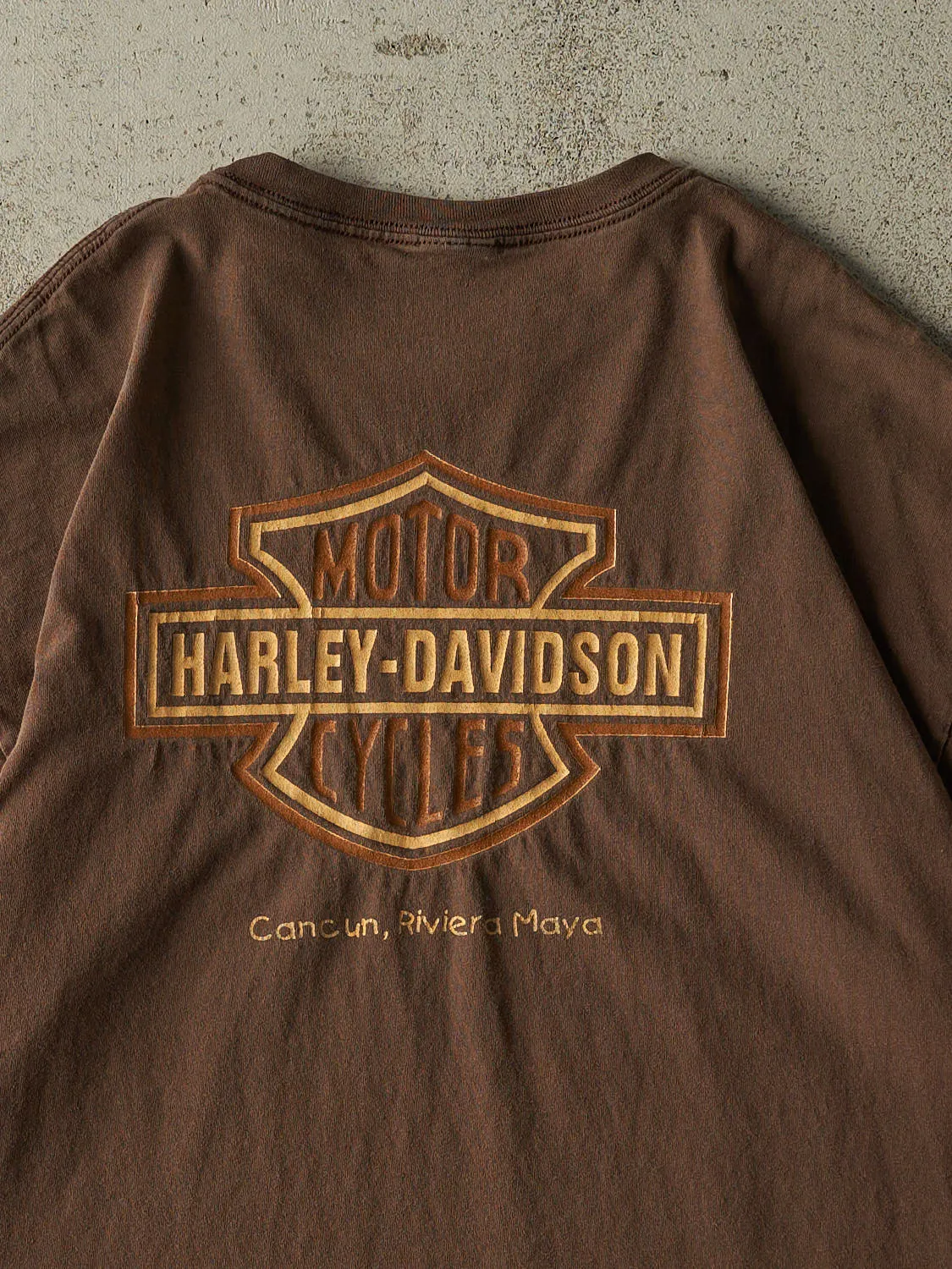 Vintage Y2K Sun Faded Brown Harley Davidson Cancun Tee (L/XL) sold by Rebalance Vintage product image thumbnail 4