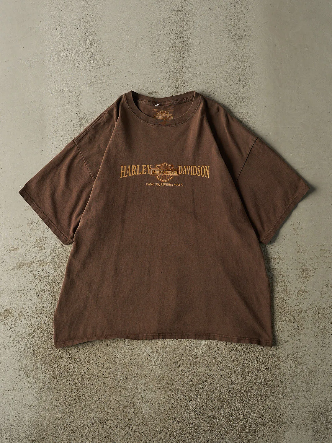 Vintage Y2K Sun Faded Brown Harley Davidson Cancun Tee (L/XL) sold by Rebalance Vintage