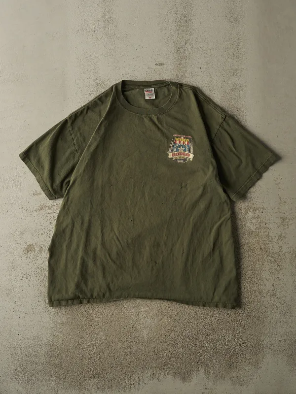 Vintage 07' Sun Faded Green Wrangler Rodeo Las Vegas Tee (XL) sold by Rebalance Vintage