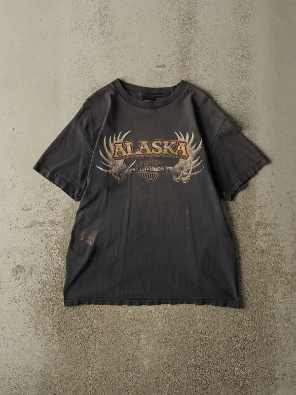 Vintage 13' Faded Black Harley Davidson Denali Park Alaska Tee (M/L) made by Rebalance Vintage