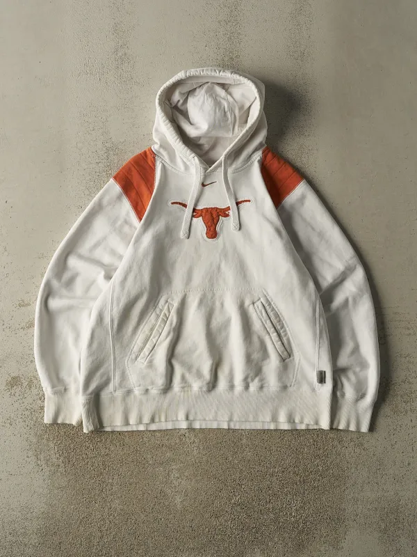 Vintage Y2K White Nike Texas Longhorns Embroidered Hoodie (L) sold by Rebalance Vintage