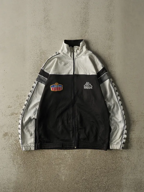 Vintage 90s Black & White Kappa Zip Up Track Sweater (S/M) made by Rebalance Vintage