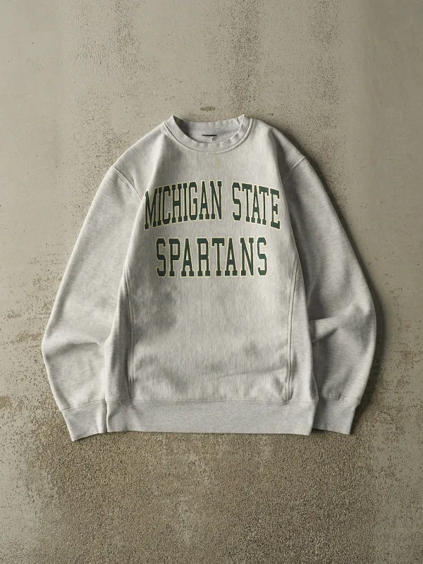 Vintage 90s Heather Grey Michigan State Spartans Crewneck (XS/S) sold by Rebalance Vintage