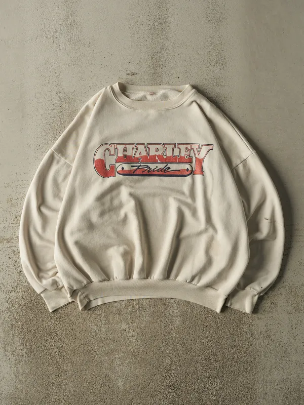 Vintage 80s Beige Charley Pride Crewneck (L) sold by Rebalance Vintage