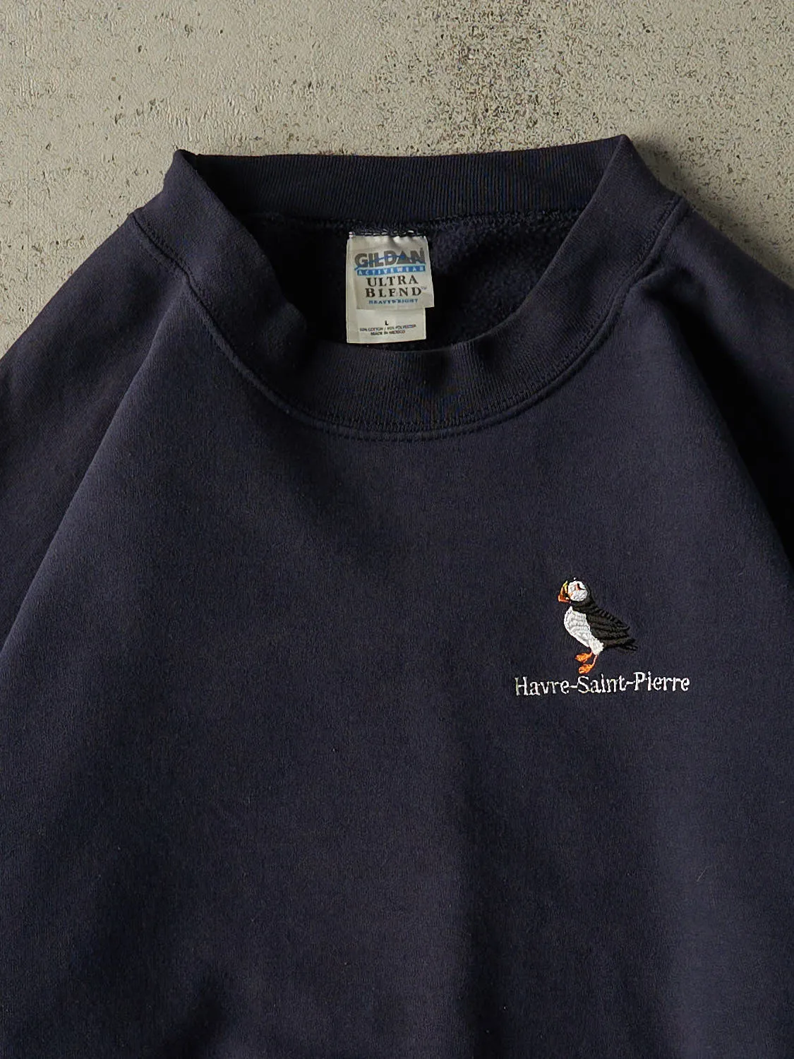 Vintage Y2K Navy Blue Embroidered Crewneck (L) sold by Rebalance Vintage product image thumbnail 2
