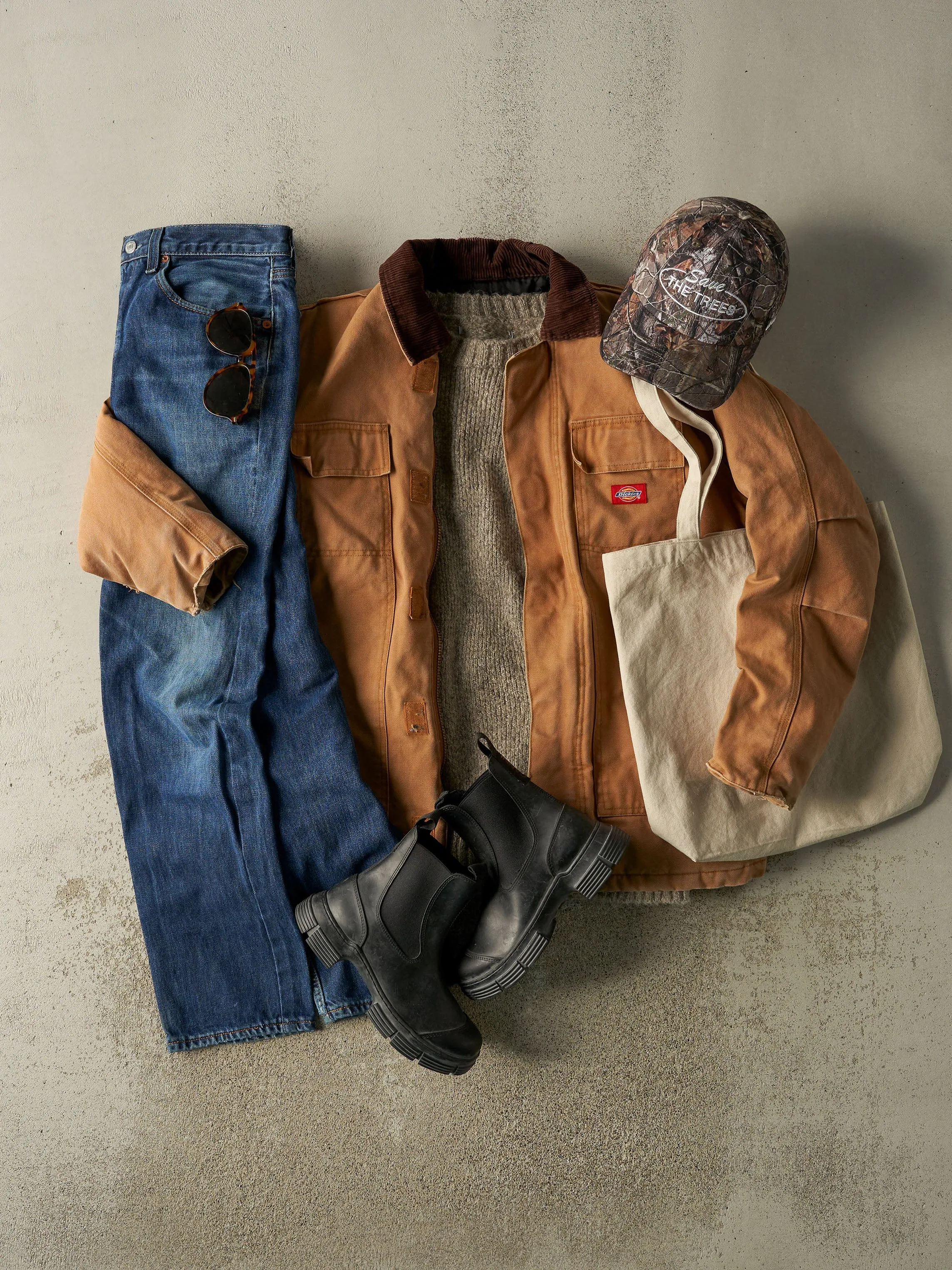 Vintage 90s Camel Dickies L Pocket Work Jacket (L) sold by Rebalance Vintage product image thumbnail 2